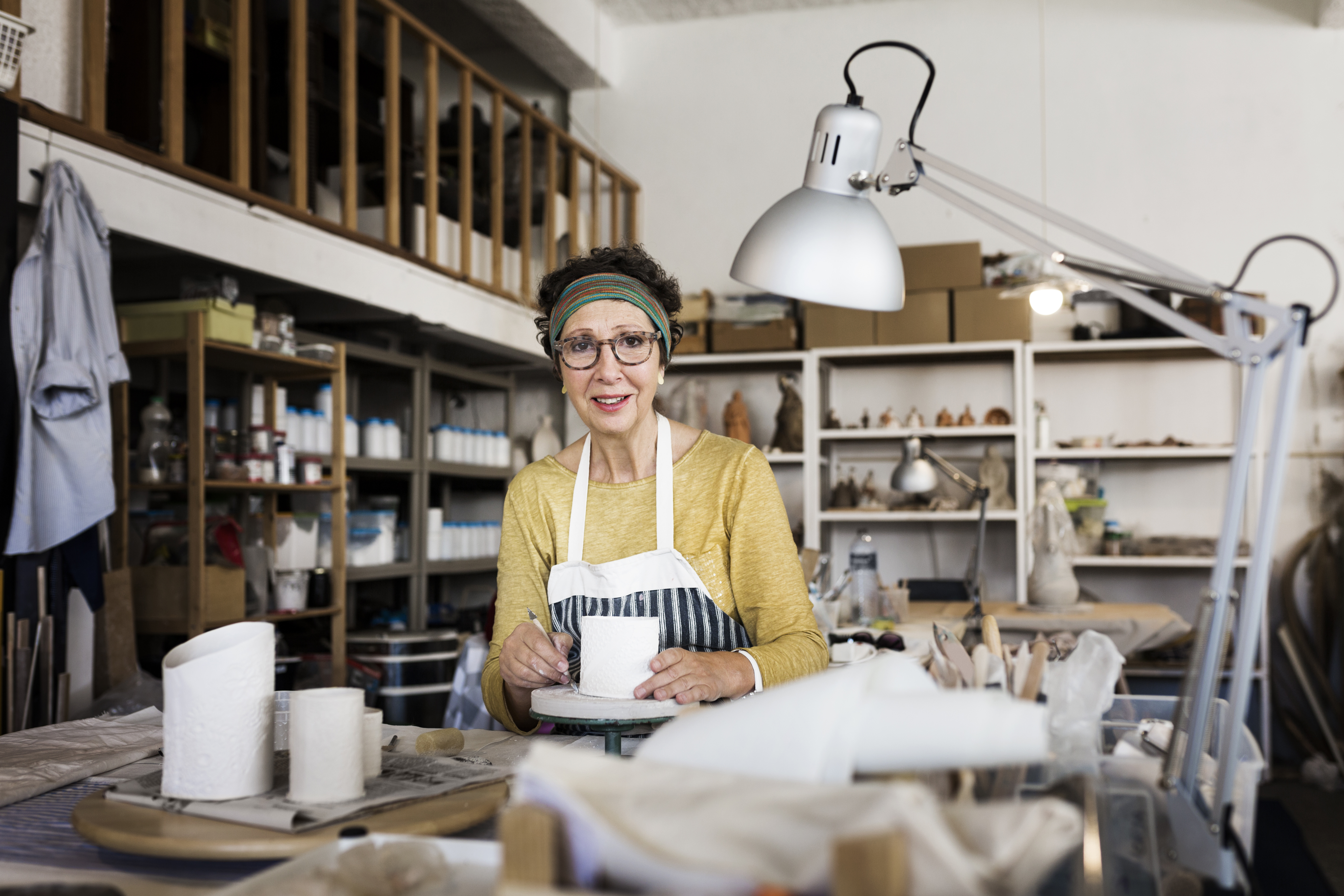 Woman in craft studio